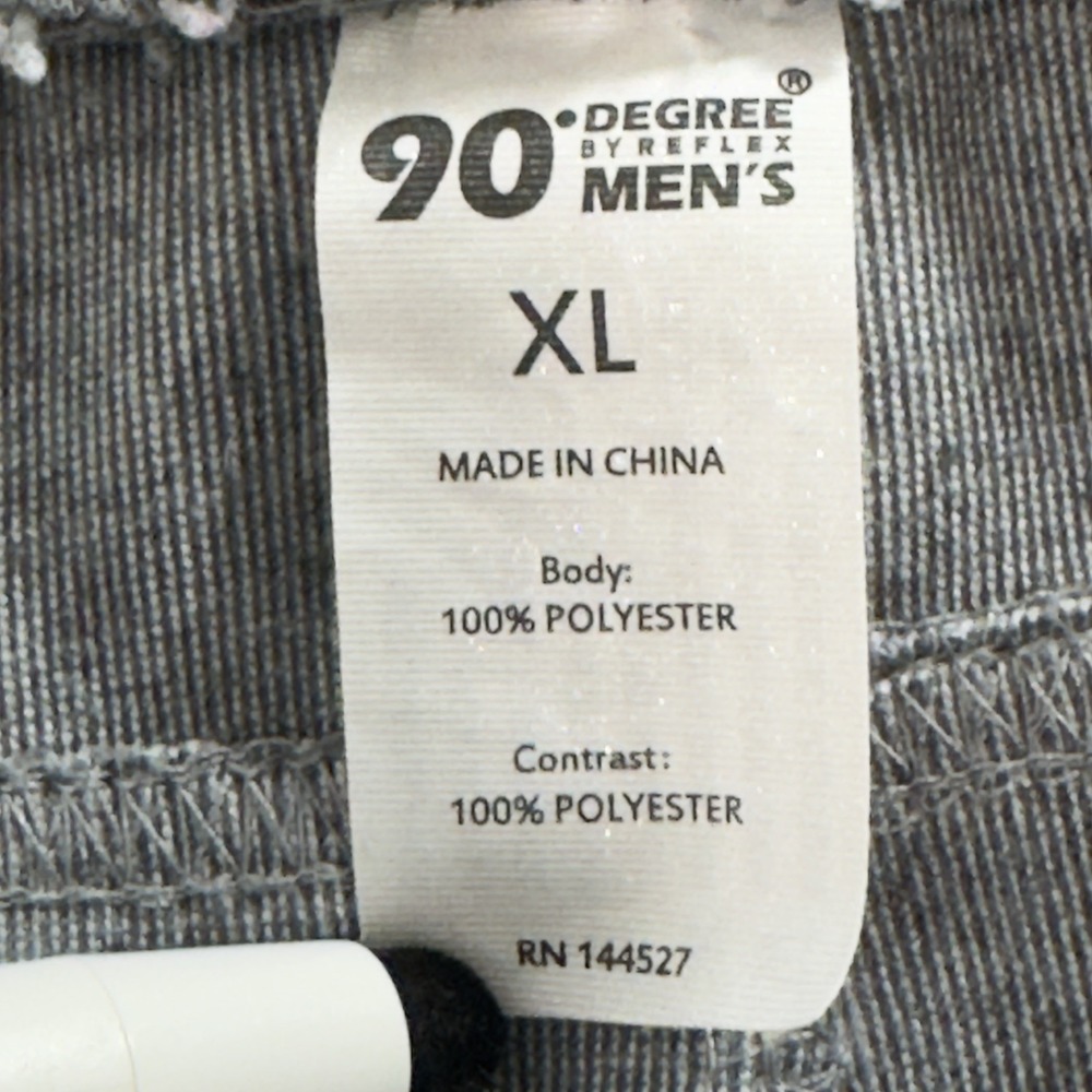 90 Degree By Reflex Mens XL Gray Athletic Shorts Drawstring Performance Gym - Picture 2 of 6